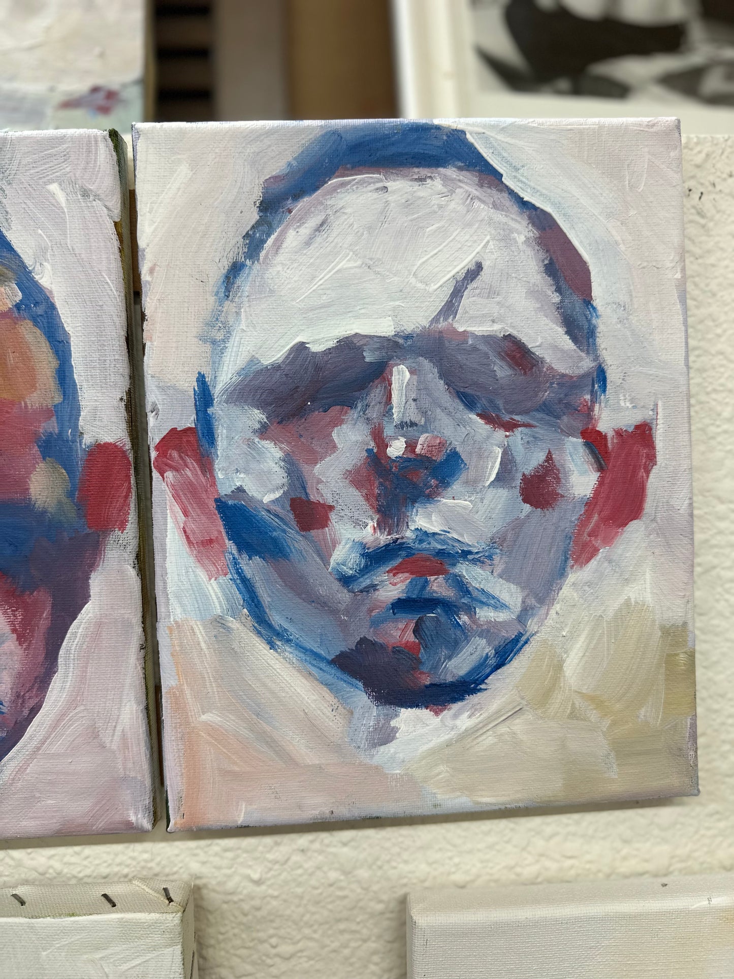 24”x10” triptych oil painting