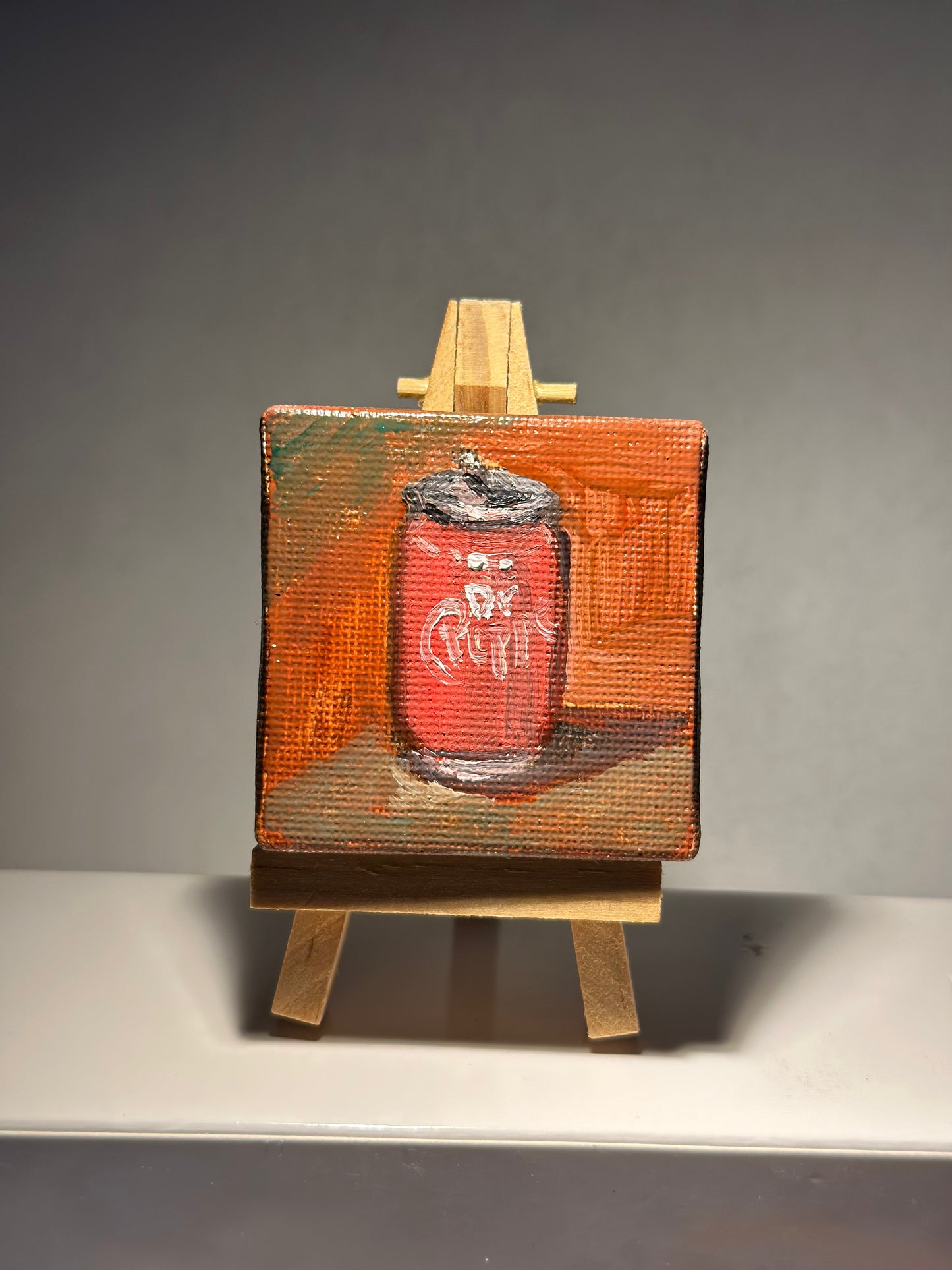 2”X2” mini oil painting Dr.Pepper
