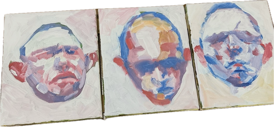 24”x10” triptych oil painting