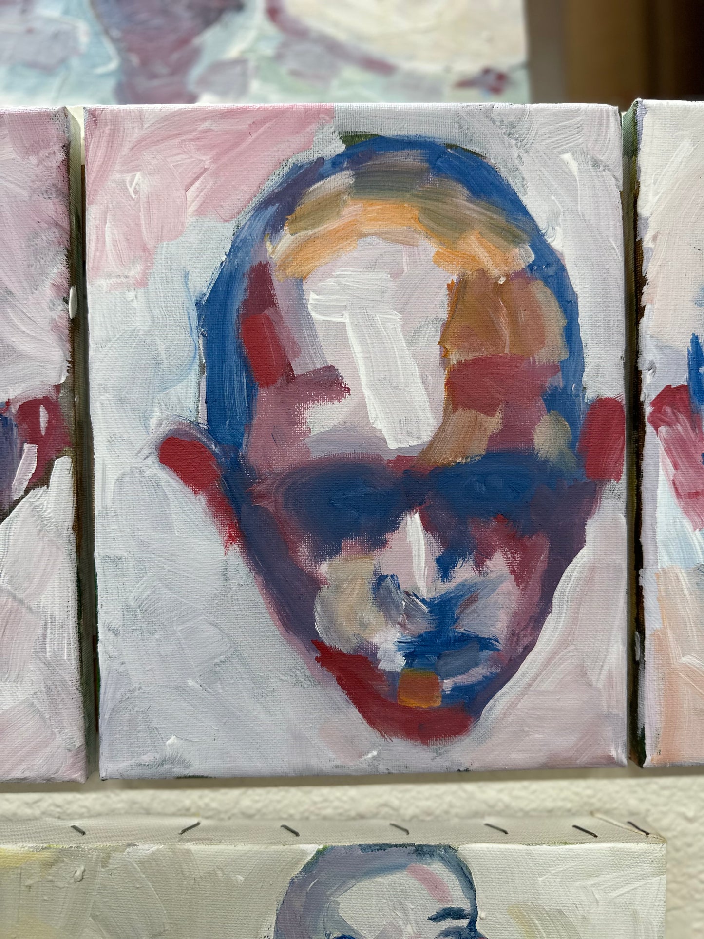 24”x10” triptych oil painting