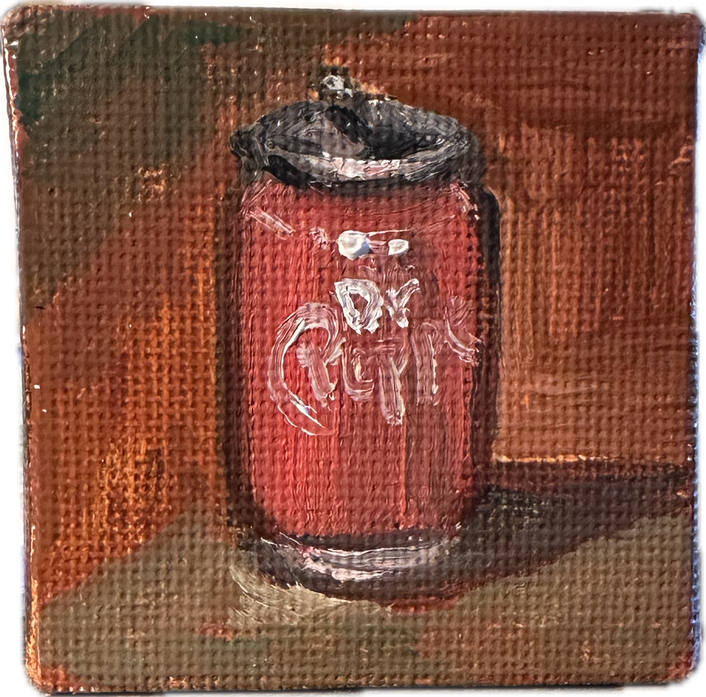 2”X2” mini oil painting Dr.Pepper