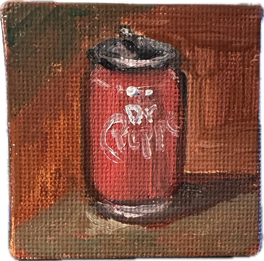 2”X2” mini oil painting Dr.Pepper